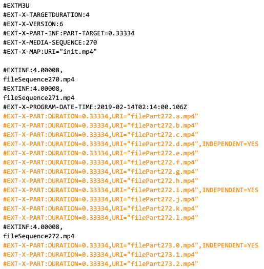 Partial media segment generation in Low-Latency HLS _code screenshot
