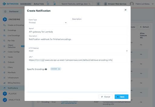 Webhook Configuration_Bitmovin Dashboard_Screenshot