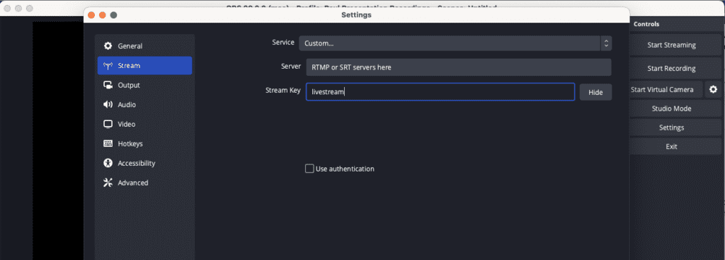 OBS : Settings Window