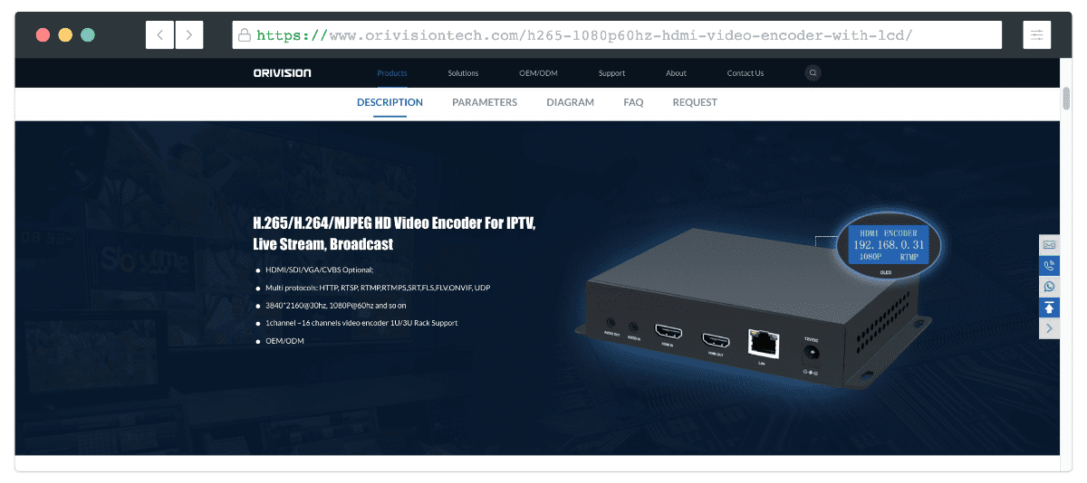 IPTV Encoder, H264 Encoder, Live streaming Encoder