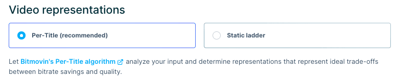 per-title encoding - Bitmovin