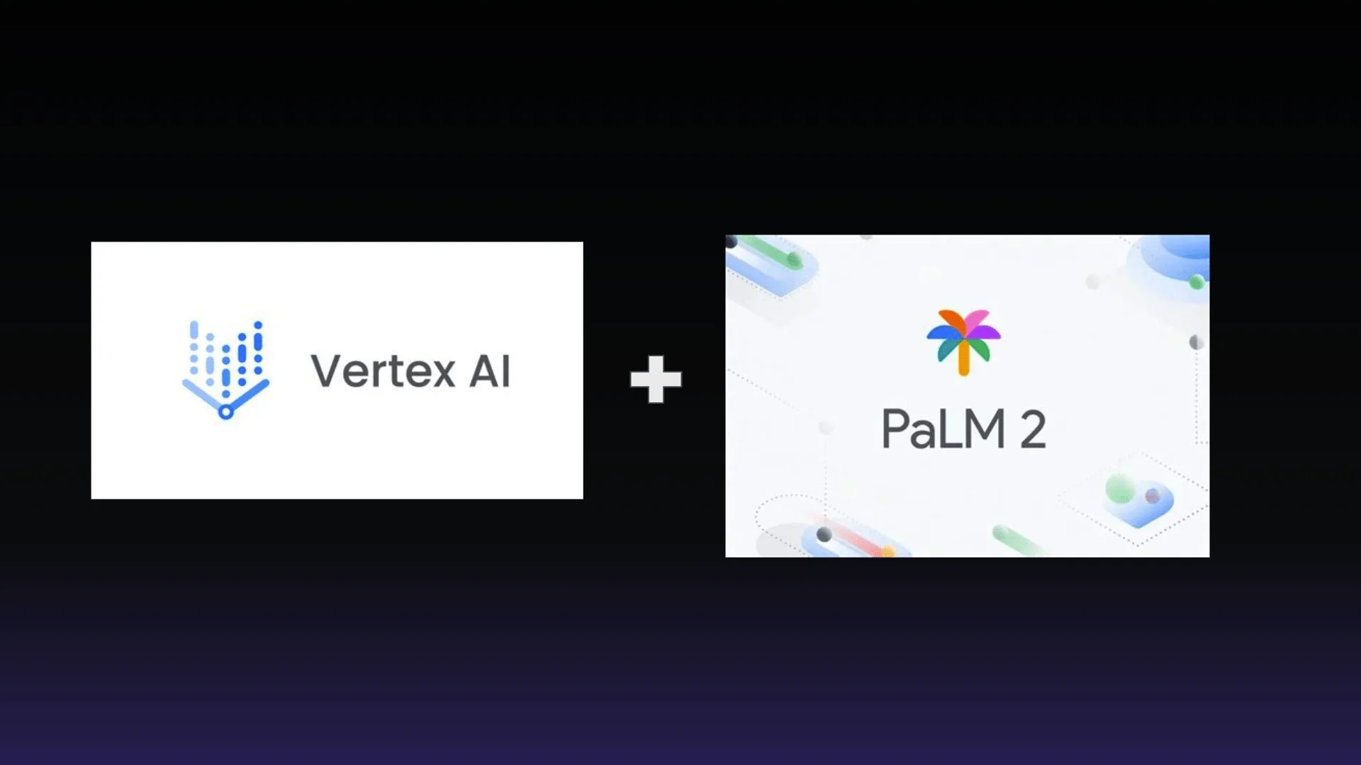 Logos of Google's Vertex AI and PaLM 2, which were used for the Bitmovin Analytics AI Session Interpreter